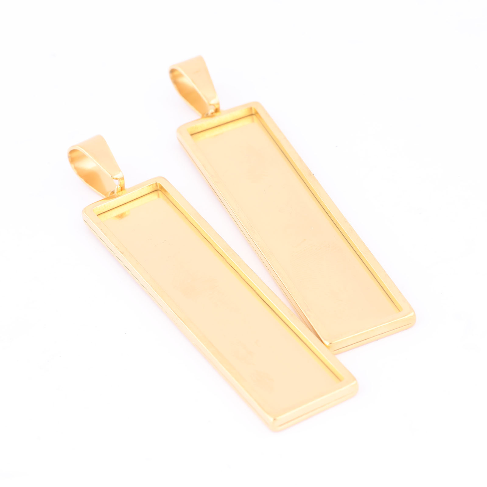 Bezels Set Pendant - 5 قطعة الفولاذ المقاوم للصدأ مطلية