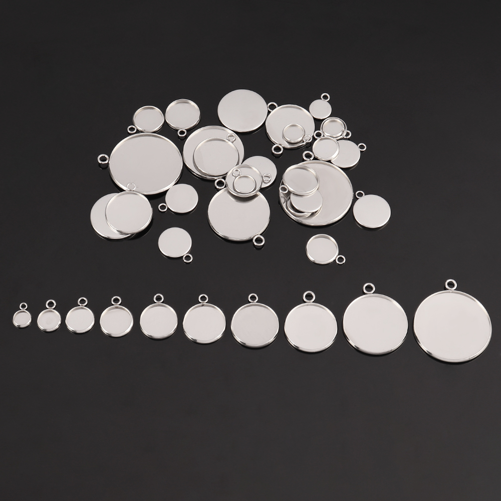 10 قطعة كابوشون من الفولاذ الم - مراجعة Bezels Set Pendant وسعره